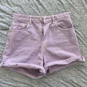 Zara High Waisted Purple Jean Shorts